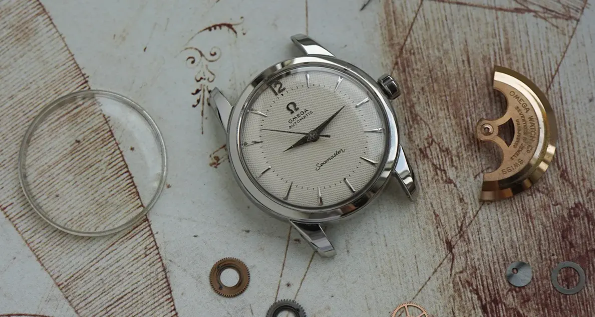 Omega Seamaster 1955 White Waffle 12 parts